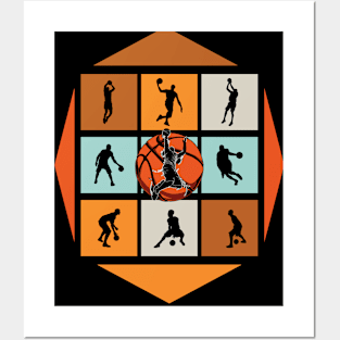 Retro Vintage Abstract Basketball Art Posters and Art